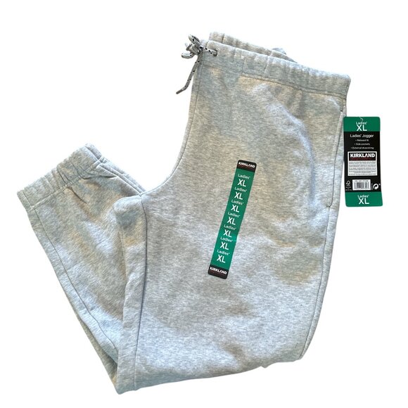 Kirkland XL Signature Women's Jogger Pants Grey Pockets sweatpants - Picture 1 of 7